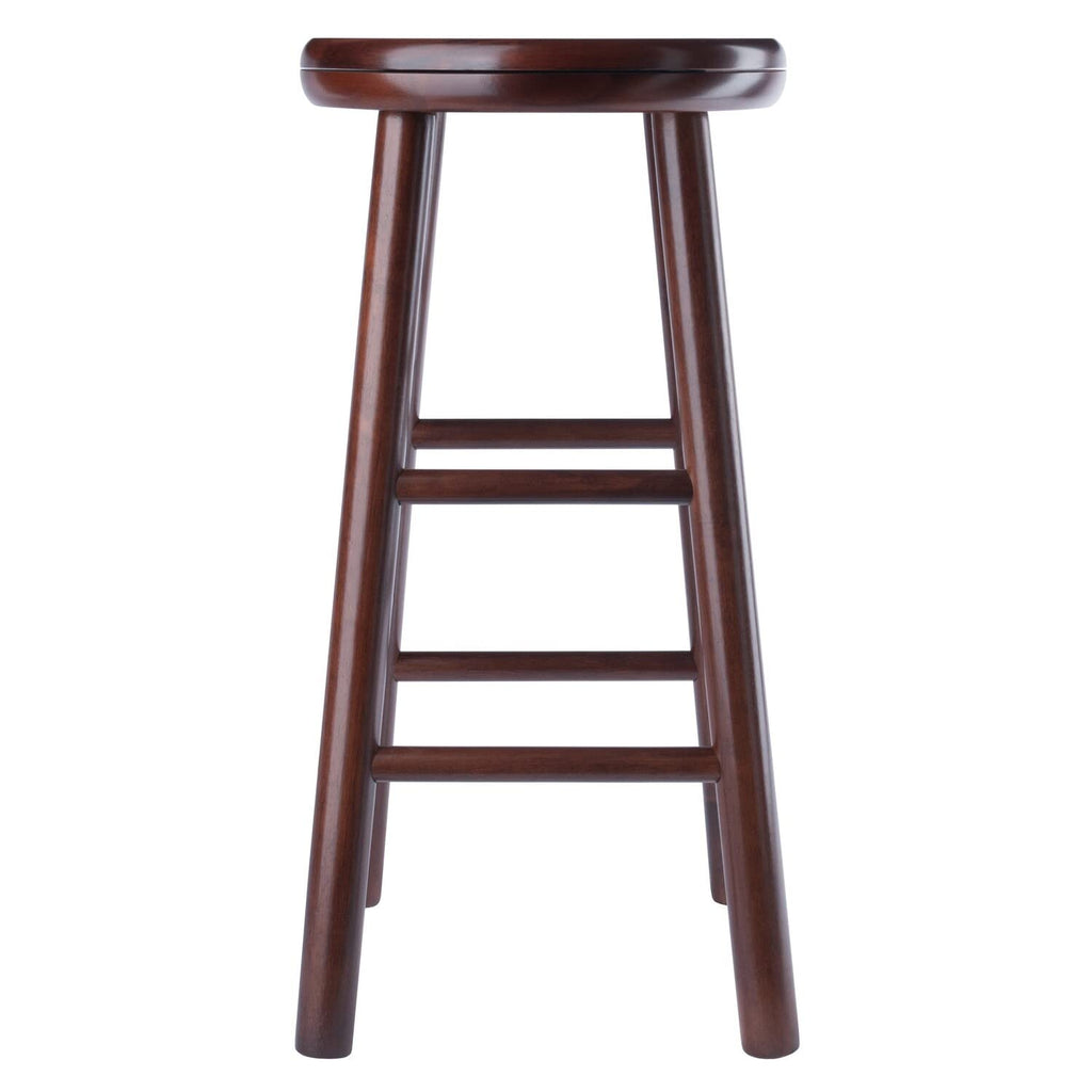Winsome Shelby 2-Piece Swivel Counter Stools, 25 in, Walnut, Solid Wood