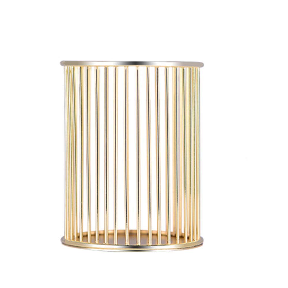 Weyoo Pen Holder, Wire Metal Pencil Holder, Decorative Desk Storage Organizer Container For Stationery And Desk Accessories (Gol