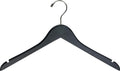 The Great American Hanger Company The American Company Wood, Box of 25 Space Saving 17 Inch Flat w/Chrome Swivel Hook & Notches 
