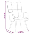 vidaXL Dark Gray Velvet Relaxing Chair with a Stool - Upholstered Seating | Lounge, Living Room, Office | Modern Design with Steel Frame