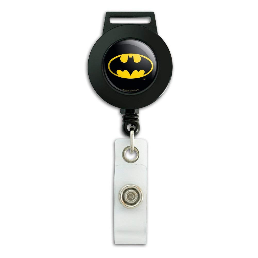 Batman Classic Bat Shield Logo Lanyard Retractable Reel Badge Id Card Holder
