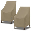Sunpatio Outdoor High Back Chair Covers, Heavy Duty Waterproof Stackable Patio Chair Covers, All Weather Protection Patio Furniture Covers, 2 Pack -27' W X 30' D X 42' H, Taupe