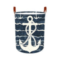 Laundry Basket 15.7x19.7 in Nautical Anchor Hamper for Bedroom
