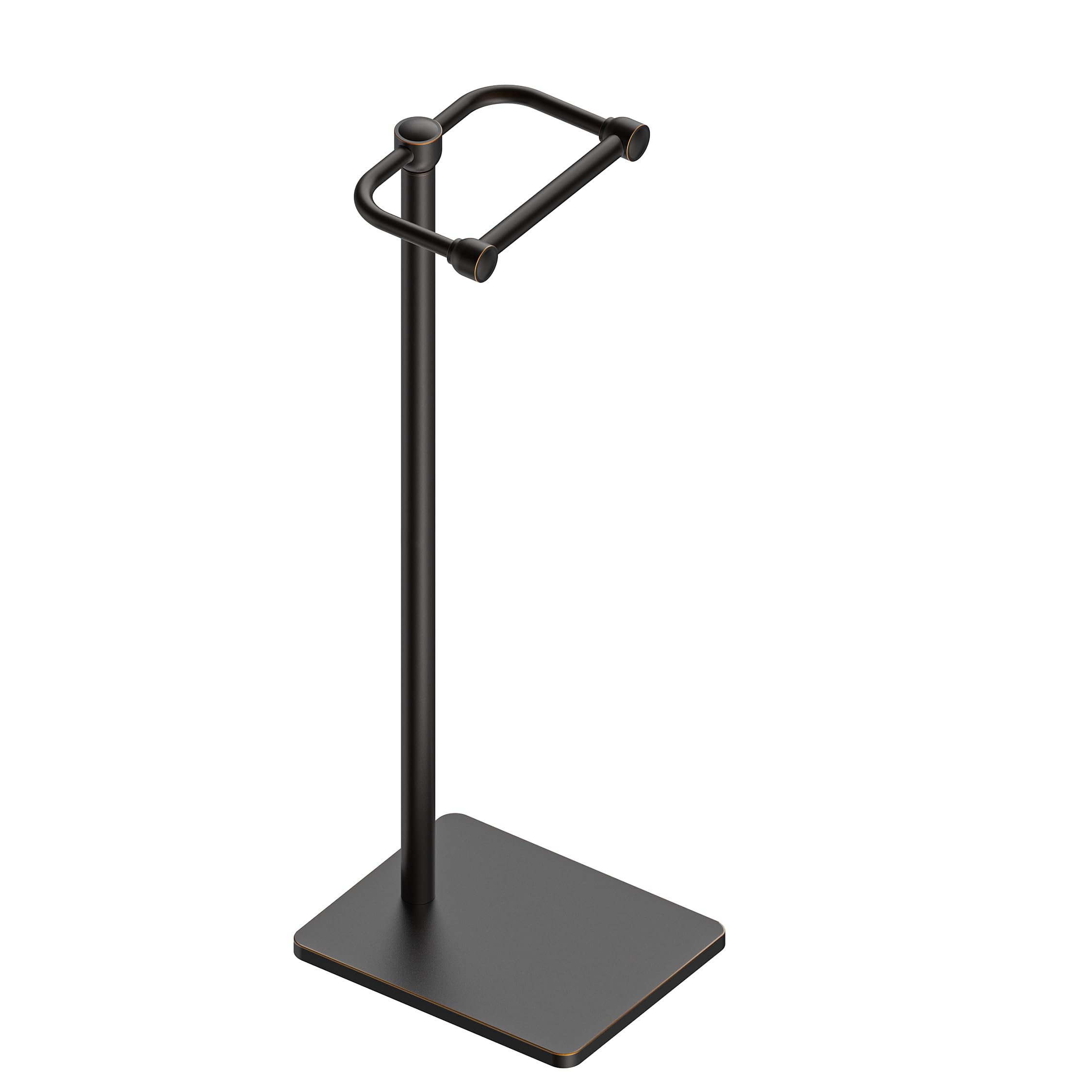 RUACQ Toilet Paper Holder Stand, Bathroom Toilet Paper Roll Holder Free Standing, Toilet Tissue Holder Stand with Post Pivoting 