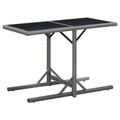 vidaXL Rectangular Patio Table 43.3"x20.9"x28.3" with Glass Top and Poly Rattan Construction, Ideal for Outdoor Use - Anthracite
