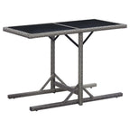 vidaXL Rectangular Patio Table 43.3"x20.9"x28.3" with Glass Top and Poly Rattan Construction, Ideal for Outdoor Use - Anthracite