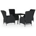 vidaXL Patio Dining Set 5 Piece, Outdoor Dining Set for 4, Table and Chair for Garden Backyard Balcony, Dining Chair Table, Dark Gray