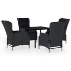 vidaXL Patio Dining Set 5 Piece, Outdoor Dining Set for 4, Table and Chair for Garden Backyard Balcony, Dining Chair Table, Dark Gray