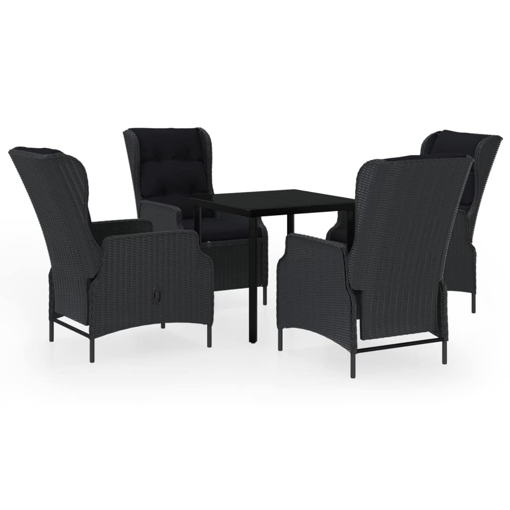 vidaXL Patio Dining Set 5 Piece, Outdoor Dining Set for 4, Table and Chair for Garden Backyard Balcony, Dining Chair Table, Dark Gray
