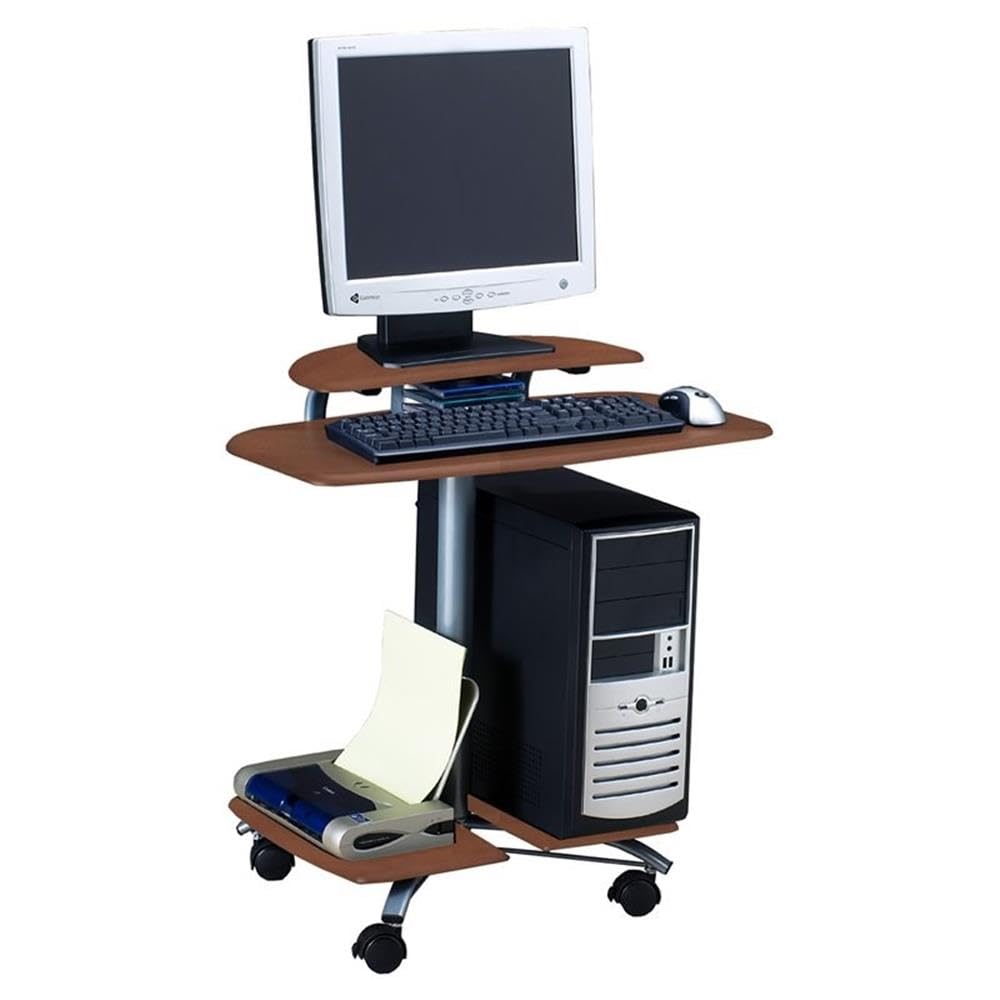 Safco Mayline 948Mec Soho Mobile Workstation, Metallic Gray Paint/Medium Cherry Thermofoil