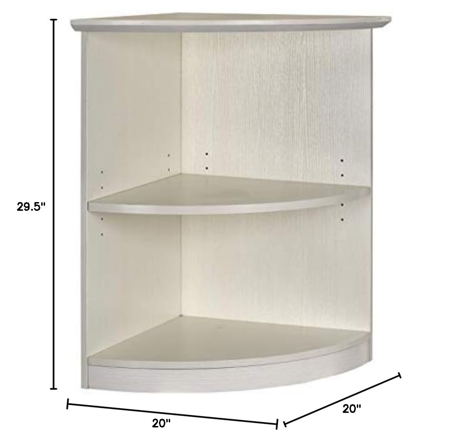 Safco Products Corner Bookcase, Spruce Up Any Space; 3 Tier Shelving With Middle Adjustable Shelf Textured Sea Salt