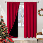 Bgment Blackout Curtains For Bedroom 84 Inch Length, Thermal Insulated Bedroom Curtains Christmas Rod Pocket Room Darkening Curt