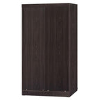 Better Home Products Modern Wood Double Sliding Door Wardrobe Tobacco
