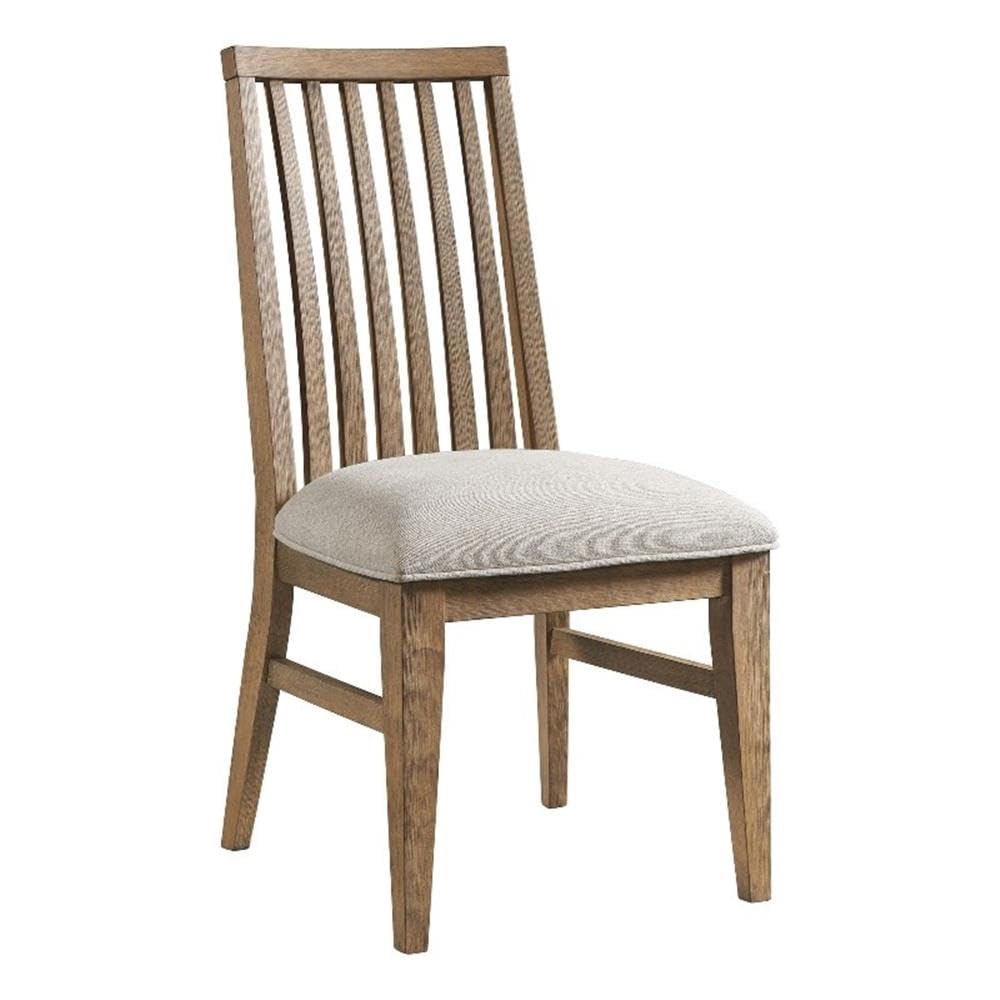 Intercon Landmark Side Chair with Slat Back, Webbed Seat with 4 Legs, Weathered Oak, Set of 2 Furniture