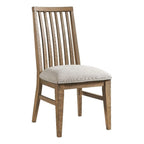 Intercon Landmark Side Chair with Slat Back, Webbed Seat with 4 Legs, Weathered Oak, Set of 2 Furniture