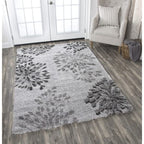 Rizzy Home Alora Decor Midnight 5'3" X 7'3" Floral Gray/Charcoal/Dk. Gray Area Rug