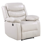 Acme Eilbra Faux Leather Power Recliner With Pillow Top Armrest In Beige