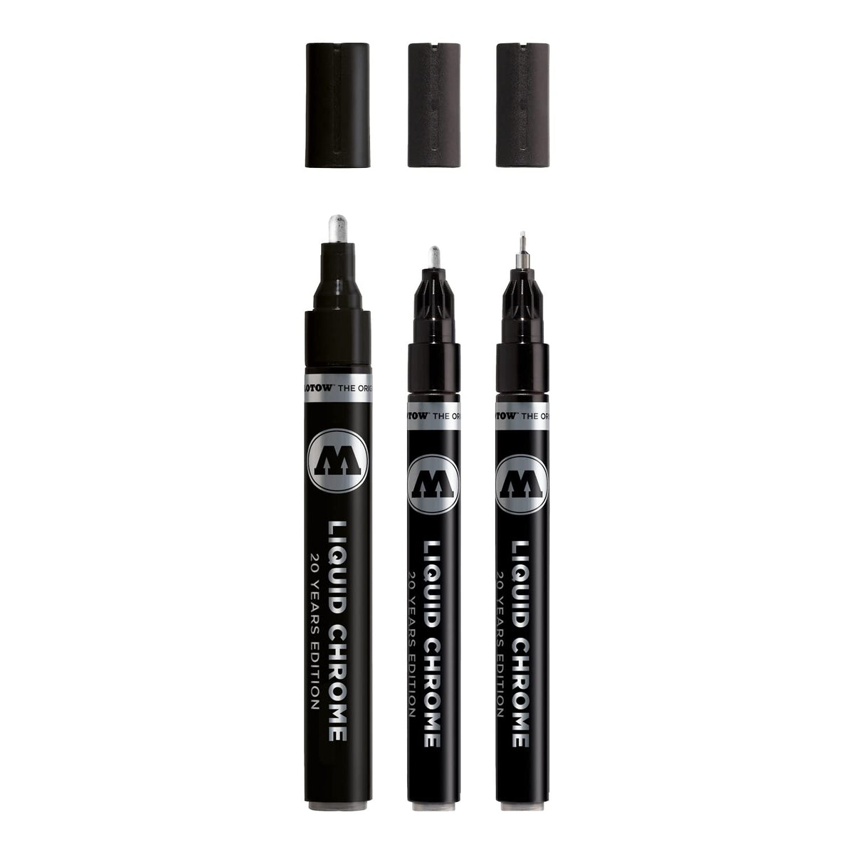 Molotow Liquid Chrome Marker Set Of 3 Special Ink With Mirror Effect Line Width 1 Mm 2 Mm And 4 Mm Made In Germany Chrome