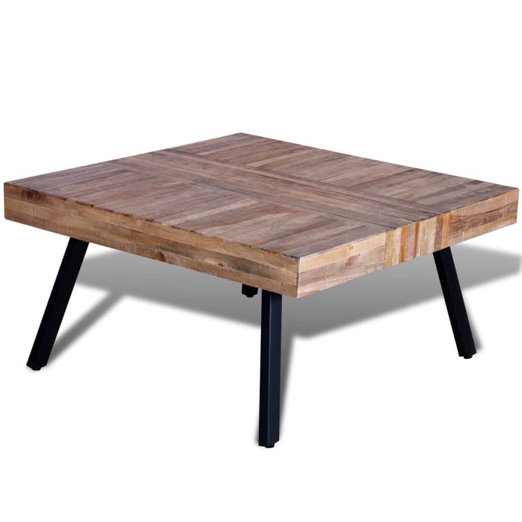 vidaXL Coffee Table Square Reclaimed Teak Wood - Thumbnail 2