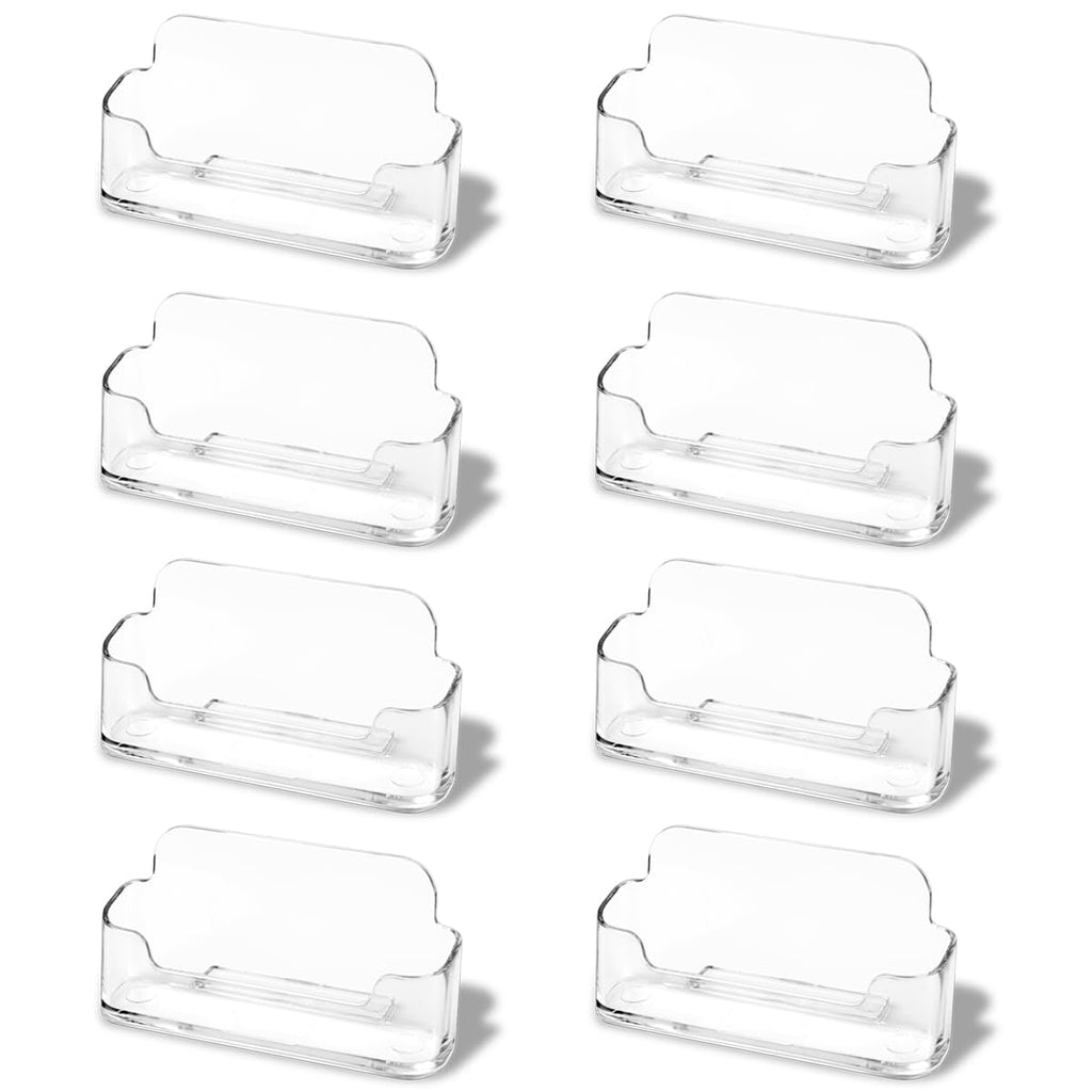 Dmfly 8 Pack Acrylic Business Card Holder For Desk Plastic Business Card Display Clear Business Card Stand Desktop Business Card