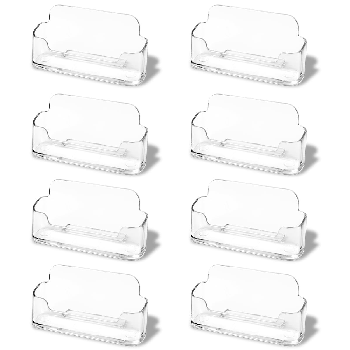 Dmfly 8 Pack Acrylic Business Card Holder For Desk Plastic Business Card Display Clear Business Card Stand Desktop Business Card
