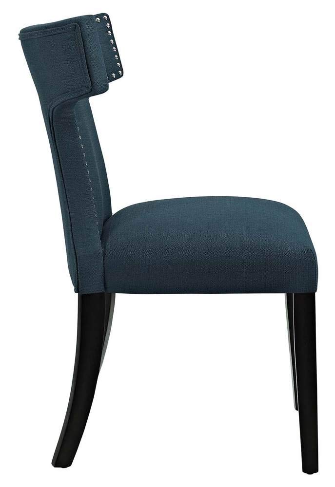 Modway Baron Curve Mid-Century Modern Upholstered Fabric With Nailhead Trim, Two Chairs, Azure