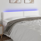 vidaXL Led Headboard, Upholstered Headboard for Bed Home, Bed Headboard with LED Light, Bedroom Furniture, White 70.9"x2"x30.7"/34.6" Faux Leather