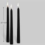 10 Inch Black Taper Candles-Set Of 4 Tapered Candle, Tall Candlesticks,Dripless And Smokeless,Home Dinner Candle, Party, Wedding