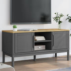 vidaXL TV Stand Floro - Gray Solid Pine Wood TV Cabinet - 44.9"x16.9"x21.7" for 51"-60.1" TVs - Modern Storage Unit with Practical Doors
