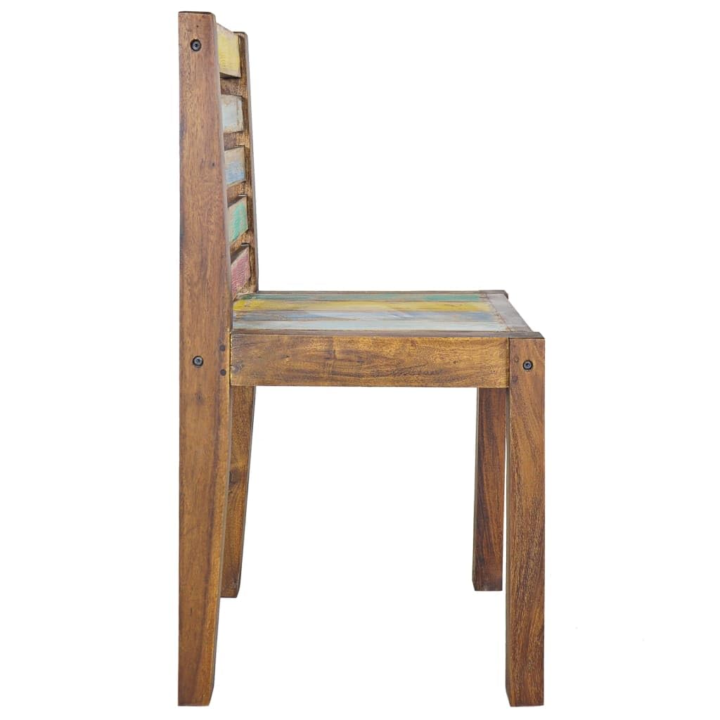 vidaXL Dining Chairs 6 Pcs, Accent Chair Reclaimed Wood with a Boat Wood Finish, Side Chair for Kitchen Dining Room, Solid Reclaimed Wood