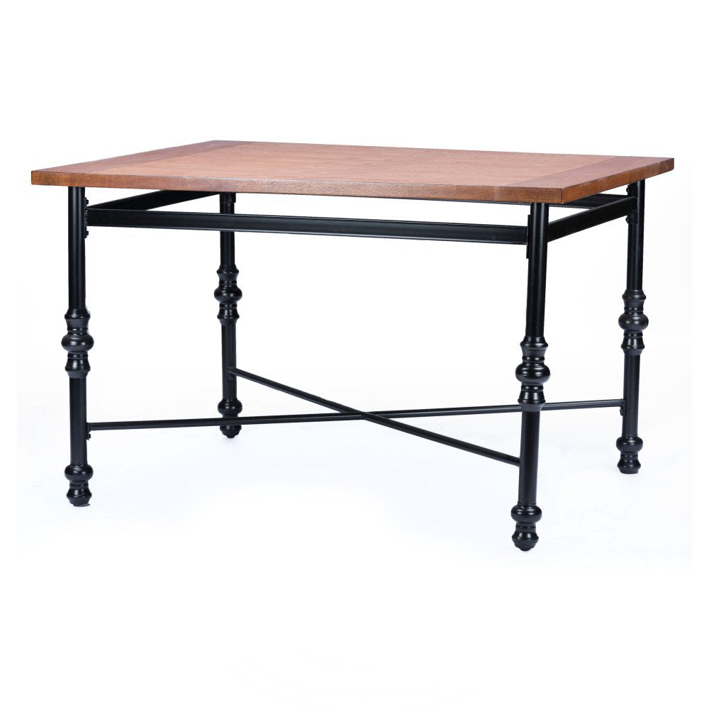 Broxburn Light Brown Wood & Metal Dining Table