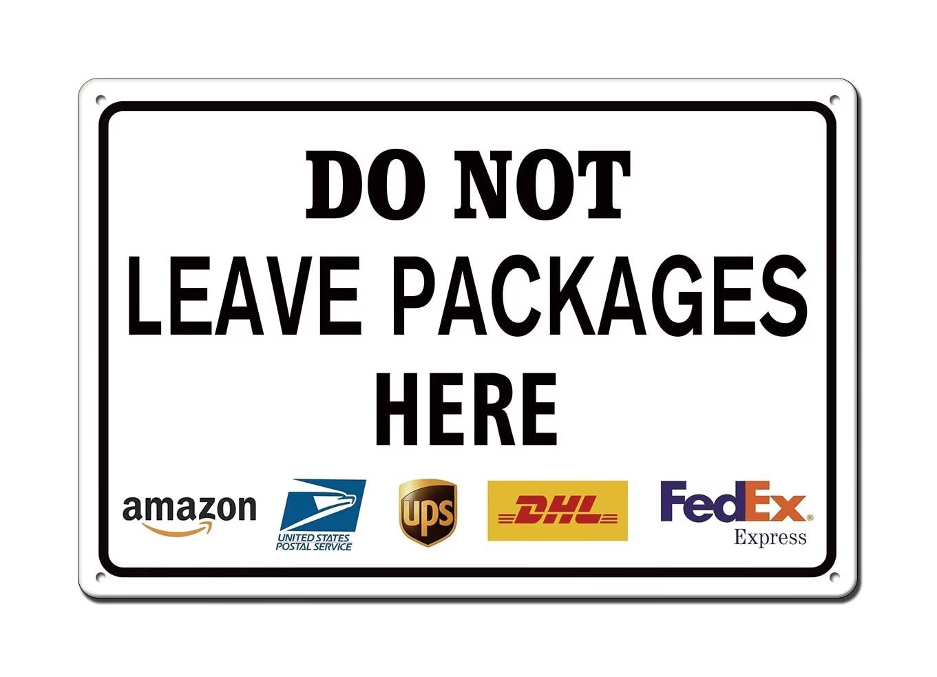Do Not Leave Packages Here Delivery Sign -No Deliveries Metal Sign Indoor Outdoor Delivery Signs For Home Wall Porch Office Fron