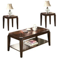 Acme Docila 3 Piece Wooden Coffee Table Set in Walnut