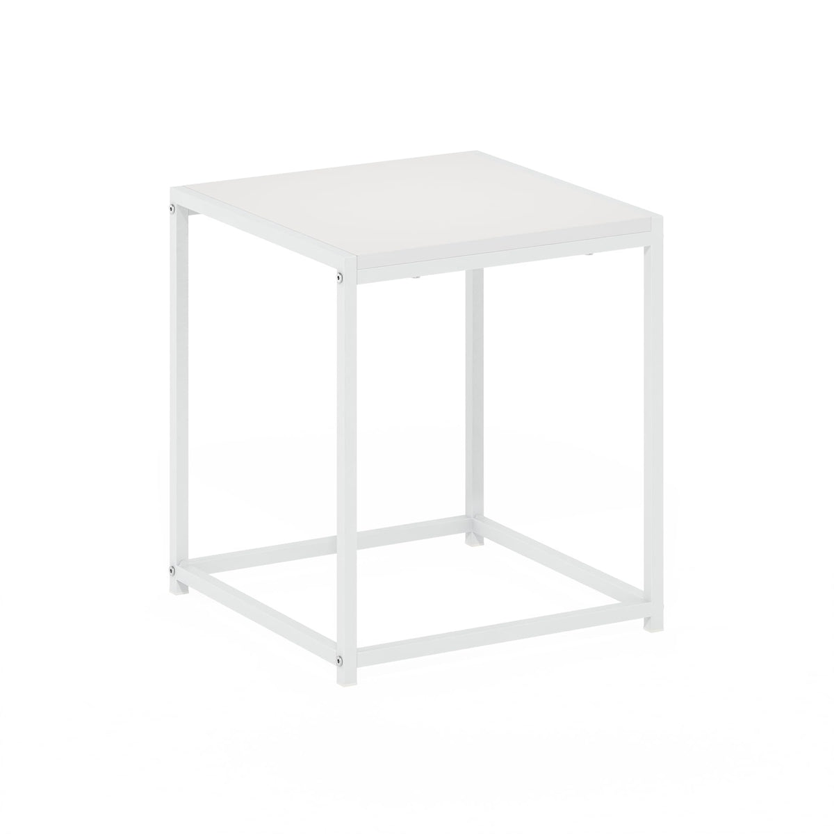 Furinno Camnus Modern Living End Table, Solid White/White