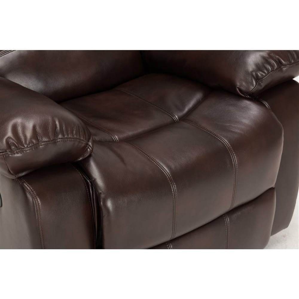 Comfort Pointe Clifton Burnished Brown Faux Leather Glider Rocker Recliner
