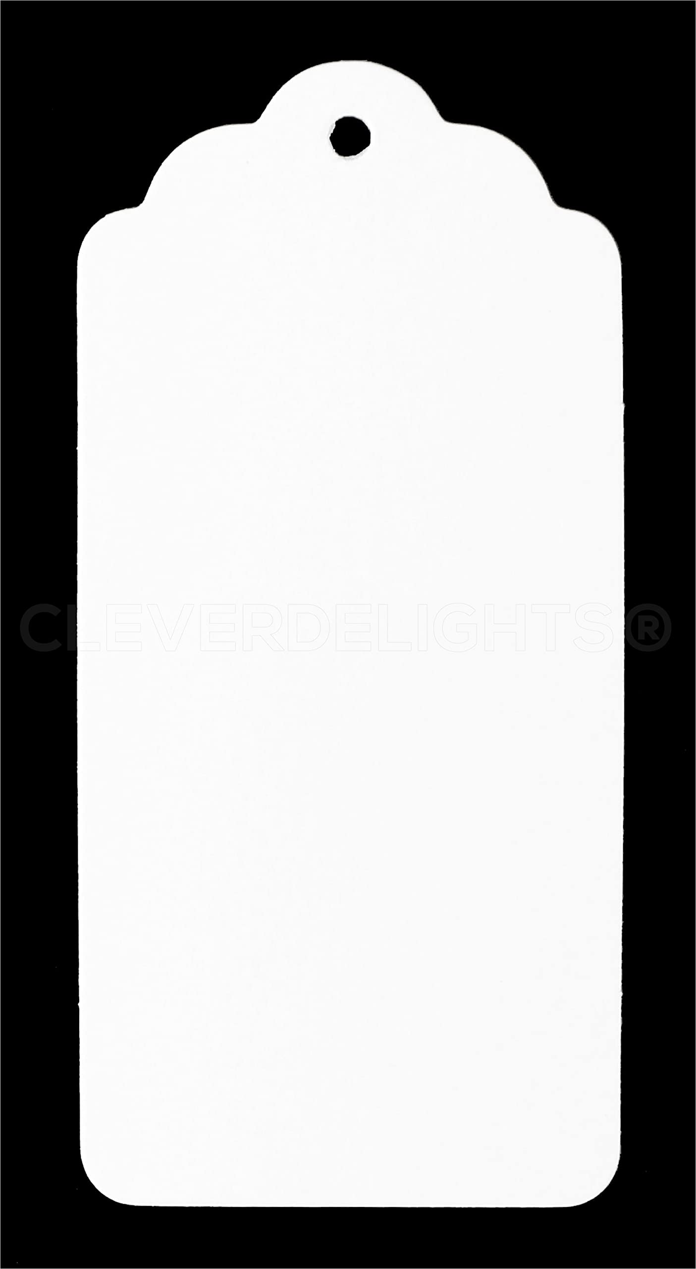 Cleverdelights White Kraft Gift Tags - 3.75' X 1.75' - 100 Pack - Thick Heavy Duty