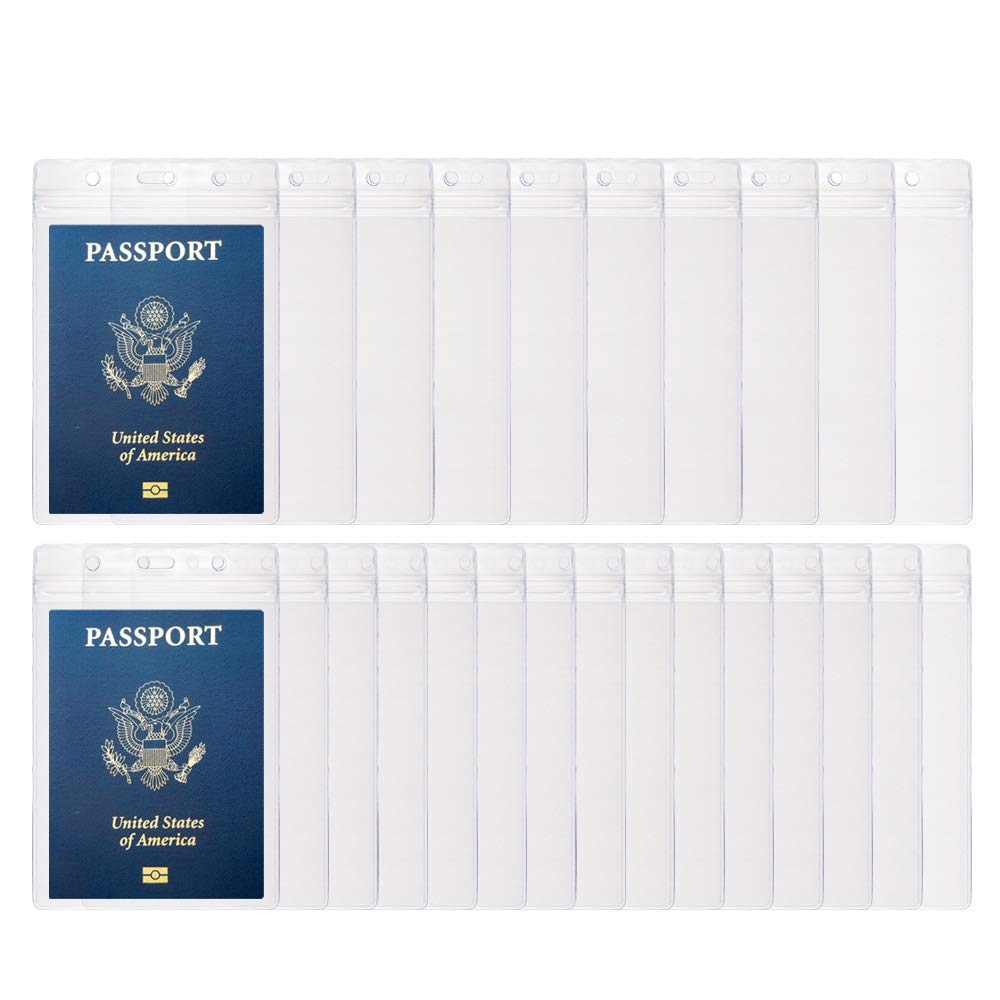 25Pcs 4X6Inch Extra Large Id Badge Holders Pvc Passport Holder Fill For Passports,Cash, Credit Card, Plane Ticket, Receipts.By C