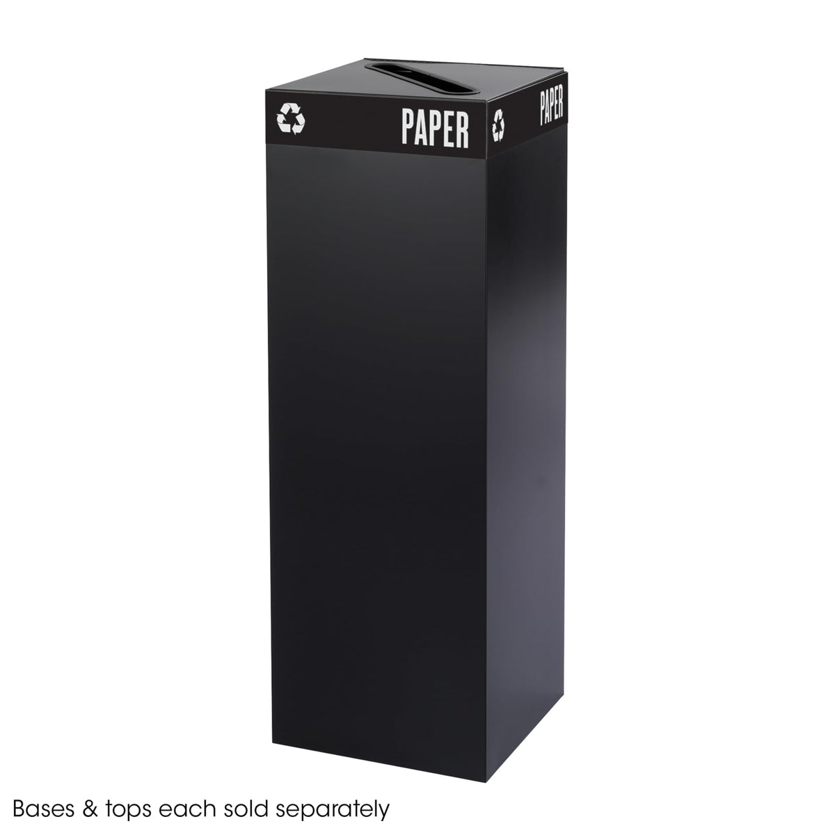 Safco Products 2984BL Public Square Recycling Receptacle Base, 42-Gallon (Top sold separately), Black