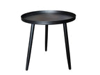 Pilaster Designs Modern 16" Round Black Metal Scranton 3 Legged Side End Accent Table