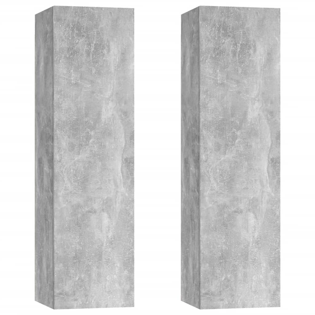 NusGear TV Cabinets 2 pcs Concrete Gray 12&quot;x11.8&quot;x43.3&quot; Chipboard