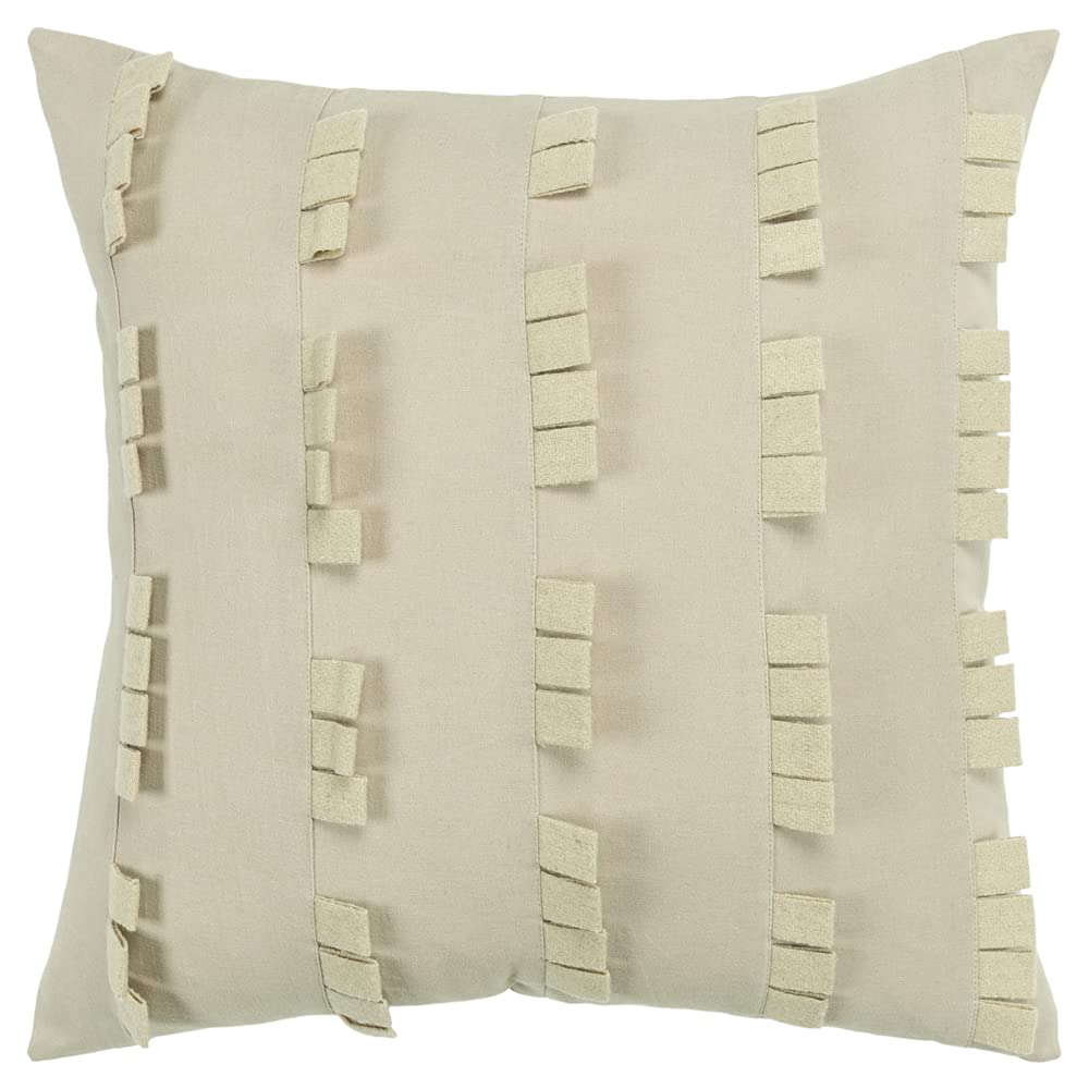 Rizzy Home Donny Osmond Stripe 20&quot; X 20&quot; Down Pillow With Cotton Canvas Cover-Heather Gray