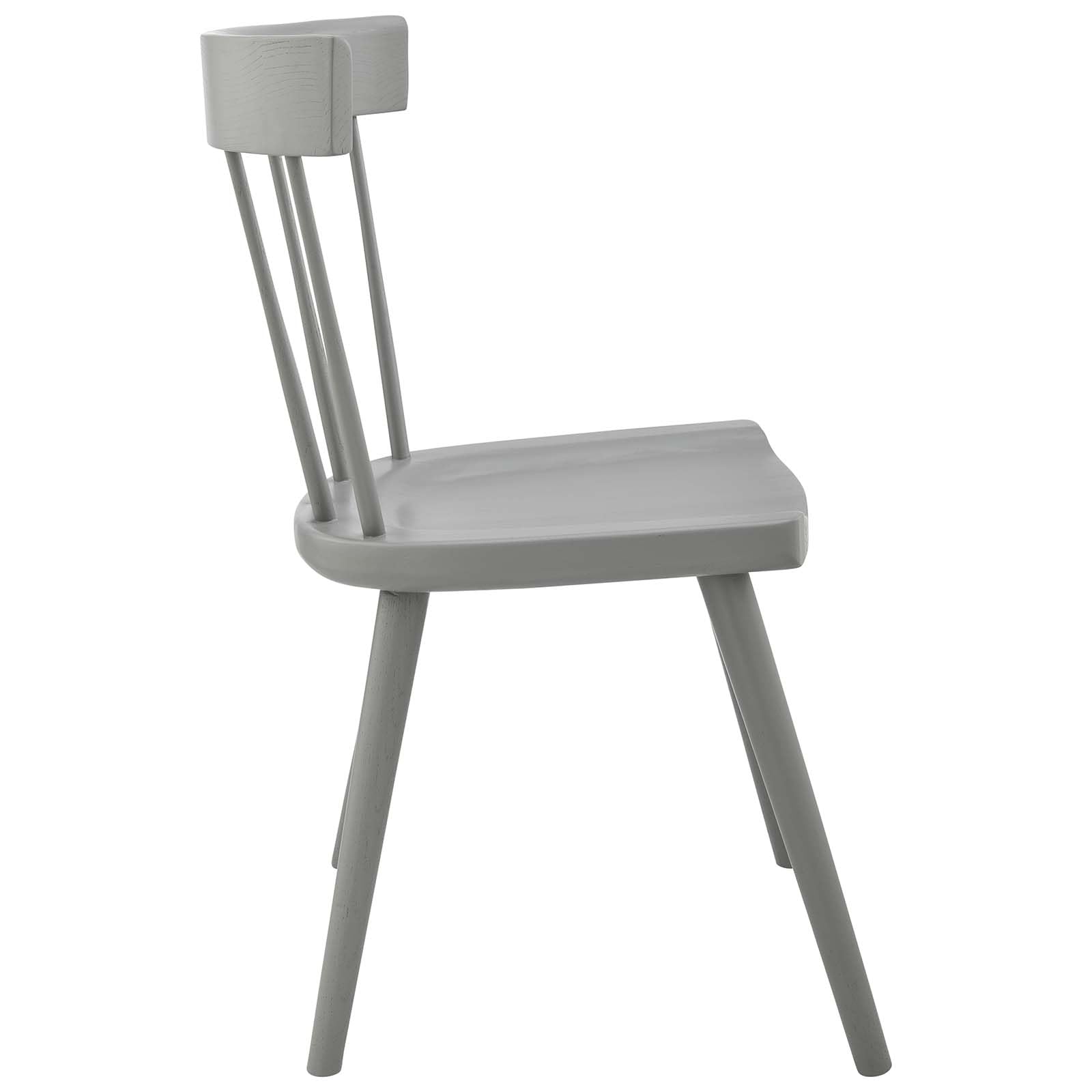 Modway Sutter Modern Farmhouse Wood Dining Chair In Light Gray - Set Of 2