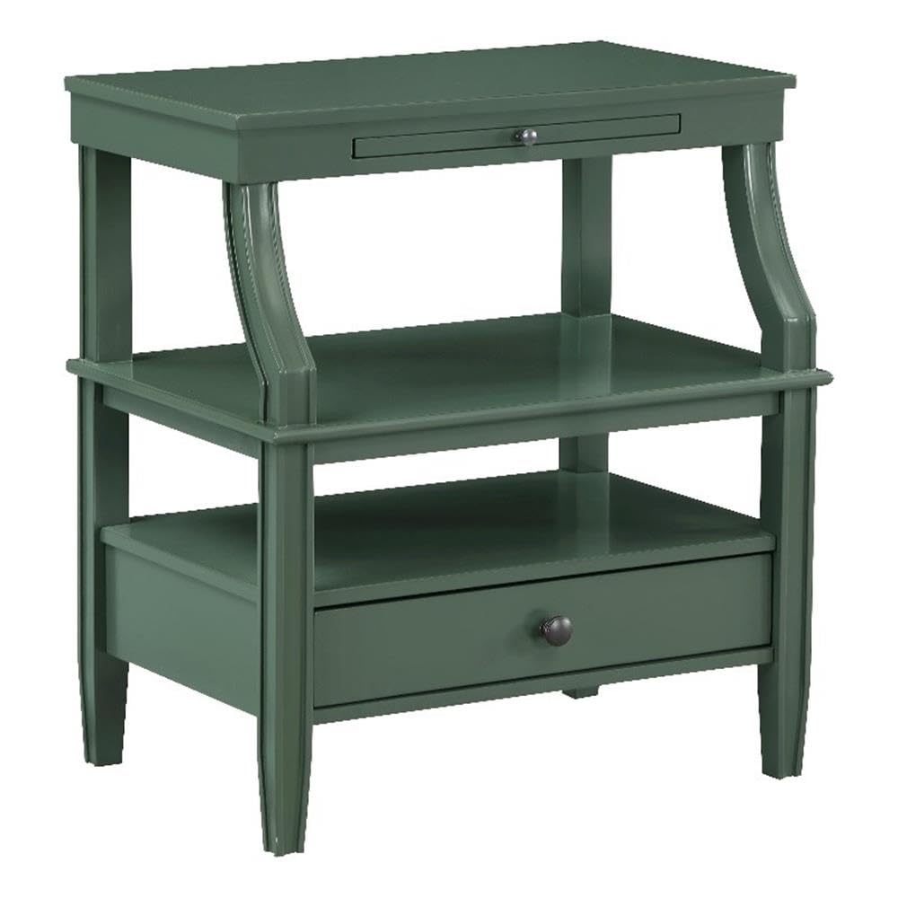 Comfort Pointe Newton Vintage Green Wood 1-Drawer Storage Nightstand