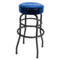 WORKPRO W112003 Garage Shop Stool, Heavy-Duty Steel Construction Garage Stool, Swivel Cushion Seat, Black Powder Coated Legs & F