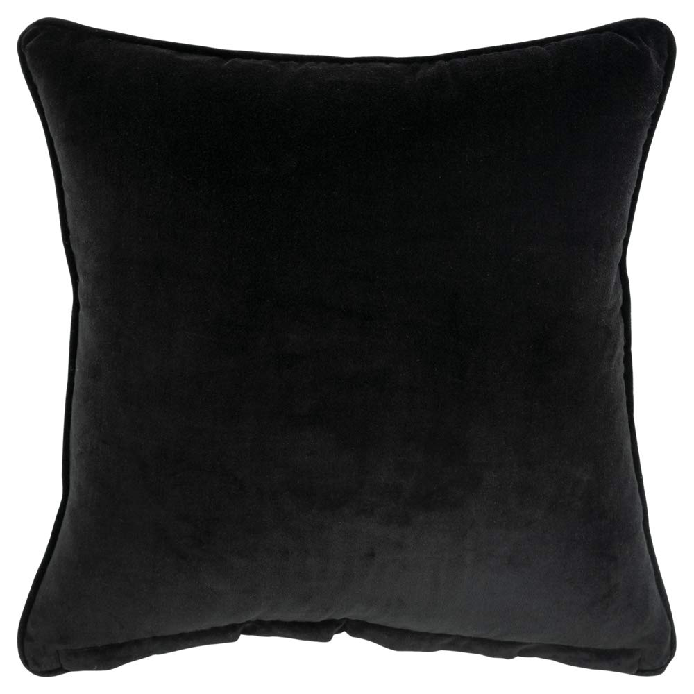 Connie Post 20&quot; x 20&quot; Down Filled Pillow with Cotton Velvet Cover-Black