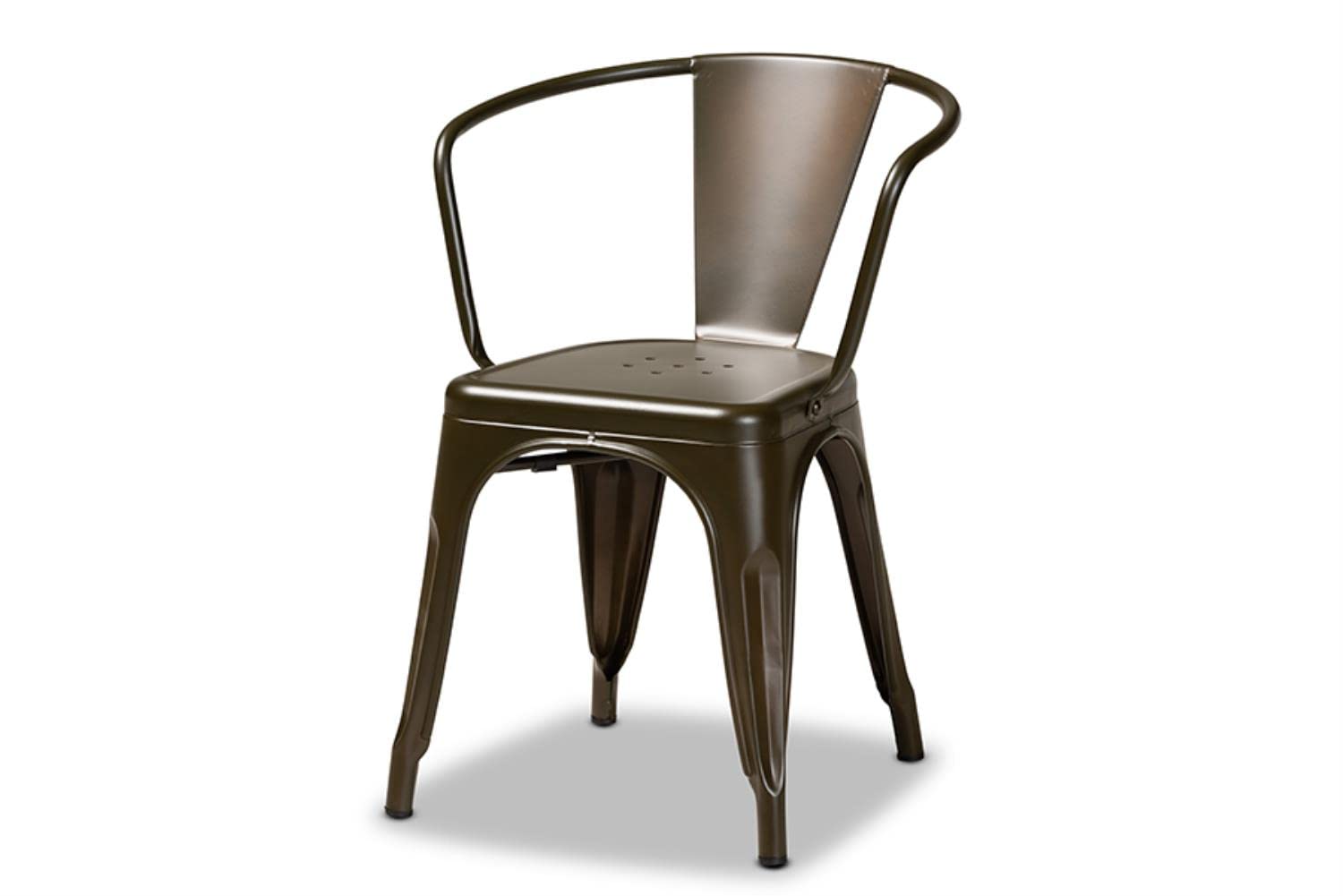 Baxton Studio Ryland Modern Industrial Brown Finished Metal 4-Piece Dining Chair Set