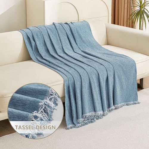 Mysky Home Dog Couch Cover Sofa Covers Sectional Couch Covers For 2 Cushion Couch Sofa Chenille Couch Cover Bedroom Futon Couch Cover L Shape Sofa Cover Pet Couch Cover, 71' X 118', Dark Blue