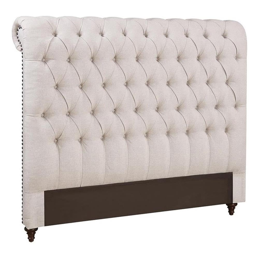Coaster Devon Upholstered Fabric Queen Size Headboard In Beige