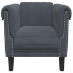 vidaXL - Dark Gray Velvet Upholstered Armchair - 1-Seater Sofa Chair - Modern Accent Chair for Living Room/Bedroom