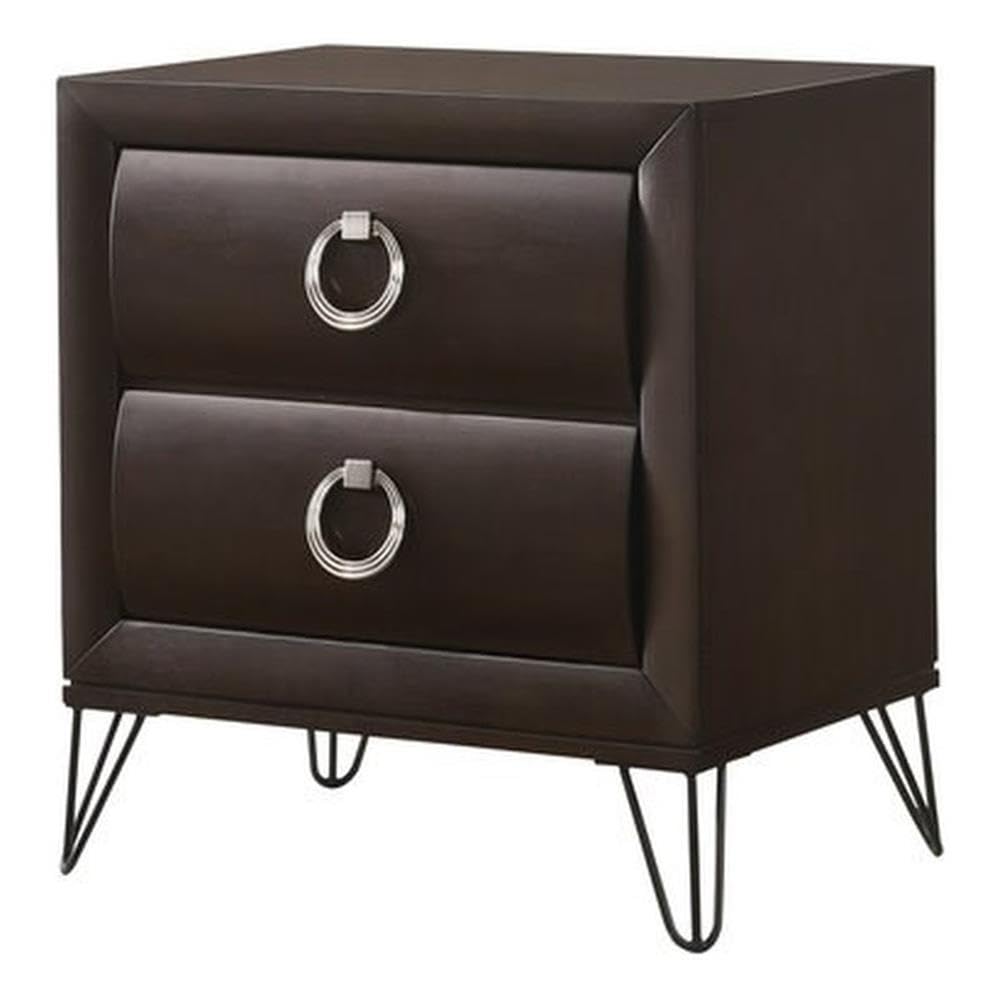 Acme Tablita 2-Drawer Wooden Nightstand in Dark Merlot